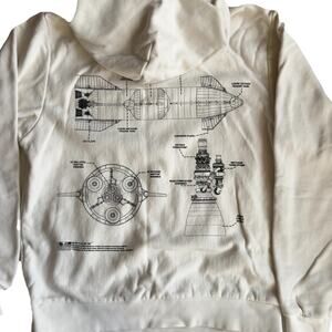 Official SpaceX Starship Schematics Hoodie Sweatshirt‎ Small Cream Rare Limited